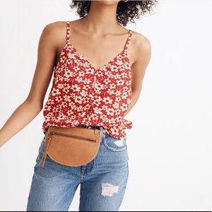 Madewell red floral tank top blouse - size Large